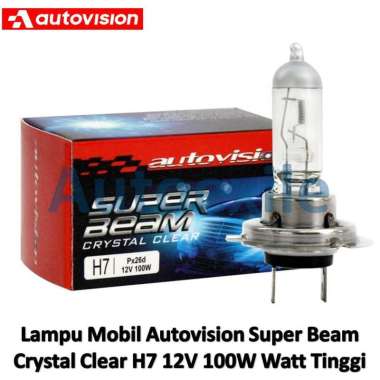 Autovision Super Beam Crystal Clear H7 12V 100W Watt Tinggi Original Kuning Standard Lampu Bohlam Ha