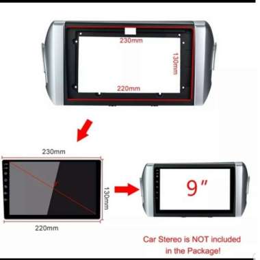 frame double din head unit 9" android mobil innova reborn