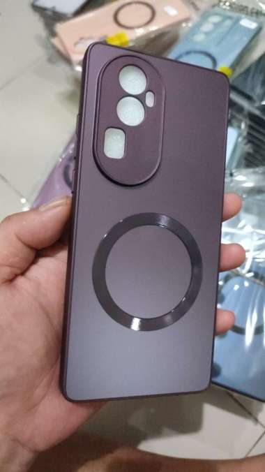 Premium Magsafe Matte Surface Case Oppo Reno 10 Pro Plus Purple