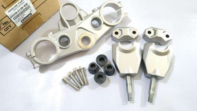 SEGITIGA ATAS - DUDUKAN STANG KLX BF SE KOMPLIT RAISER SILVER ORIGINAL