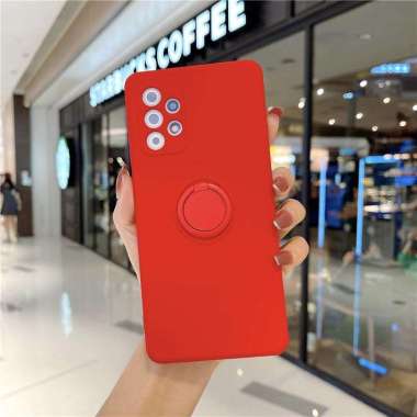 CAse for Samsung Galaxy A73 5G case Soft Case Ring Cover Casing a 73 Merah