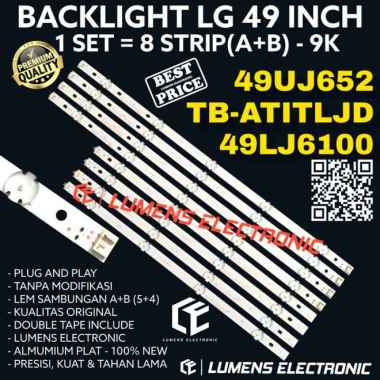 BACKLIGHT TV LED LG 49 INC 49UJ652 TB ATITLJD 49UJ652T LAMPU BL 9K 4UJ Multicolor