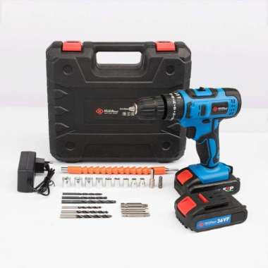 Mesin bor baterai bor listrik / bor beton cas 36v - HUJIA 2 baterai