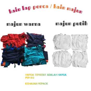 KAIN LAP PERCA MAJUN WARNA DAN PUTIH 1 KG, kain lap majun, jahit sambung gombal kain majun warna