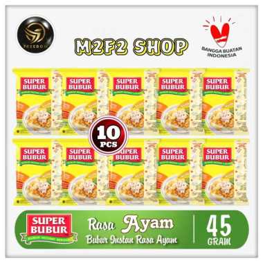 Bubur Instan Super Bubur Seduh Rasa Ayam - 45 gr (Kemasan 10 Pcs)