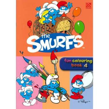 Buku Mewarnai Anak PAUD/TK Inggris : The Smurfs Fun Colouring Book Book 4