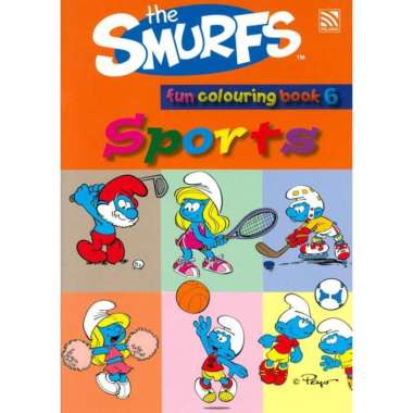 Buku Mewarnai Anak PAUD/TK Inggris : The Smurfs Fun Colouring Book Book 6