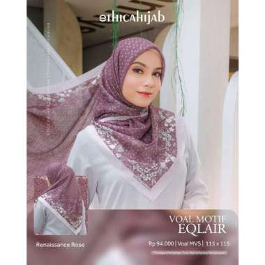 ETHICA HIJAB VOAL MOTIF EQLAIR ANTHRACITE COOPER NACREOUS CLOUDS PORTOBELLO RENAISSANCE ROSE VOAL EQ