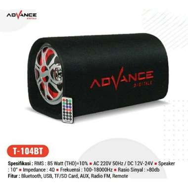 Advance Speaker Multimedia Portable 10 Inch T104 / T 104 BT / T-104BT 10 inchi Subwoofer Bluetooth