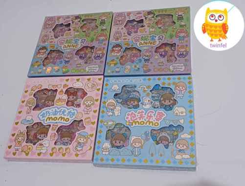Sticker Momo Box 100 Pcs/Stiker Momo Waterproof/Stiker Aesthetic Lucu