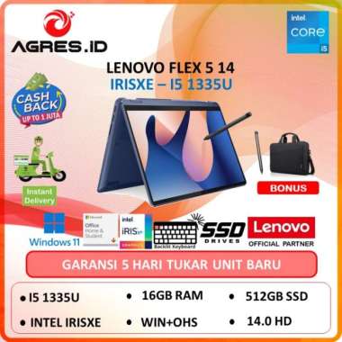New Laptop 2In1 Flex 5 14 Touch I5 1335U 16Gb 512Ssd Diskon ASURANSI LAPTOP