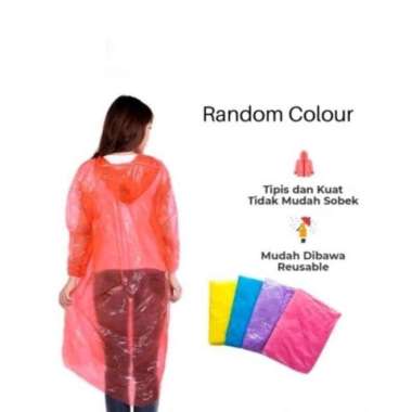 Jas Hujan Plastik Sekali Pakai Ponco Raincoat Ekonomis Baju Hujan -JHP