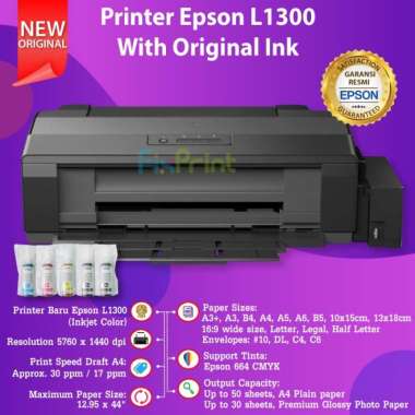 Promo Printer Epson L1300 New Printer A3+ L 1300Tank Infus Pabrik Terbaru Original Ink