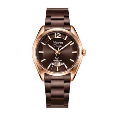 Jam Tangan Pria Alexandre Christie Classic Steel AC 8679 MDBROBO Brown Dial Brown Stainless Steel St