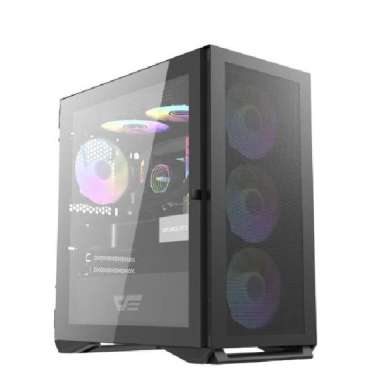 Casing PC M-ATX Darkflash DLM200 Black & White | CPU Case Micro ATX Hitam
