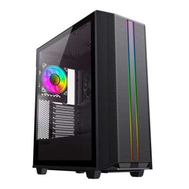 Gamemax Precision Black White | Casing PC ATX | CPU PC Case Gaming Hitam