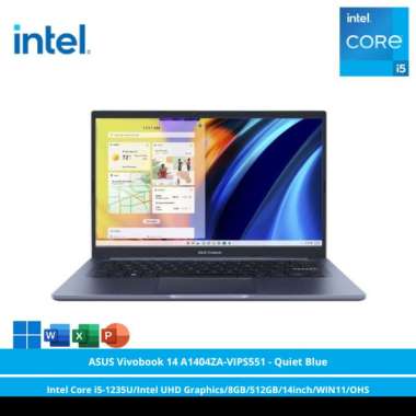 ASUS Vivobook 14 A1404ZA-VIPS551 - Quiet Blue [Intel Core i5-1235U/Intel UHD Graphics/8GB/512GB/14inch/WIN11/OHS]