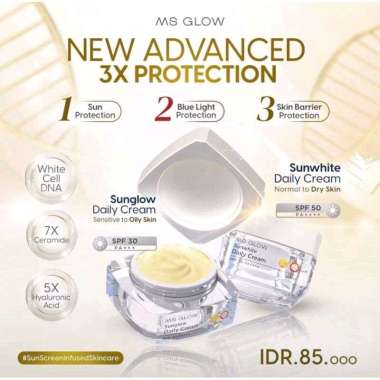 Ms Glow Day Cream Sun Glow Sun White spf 30 Sun Glow