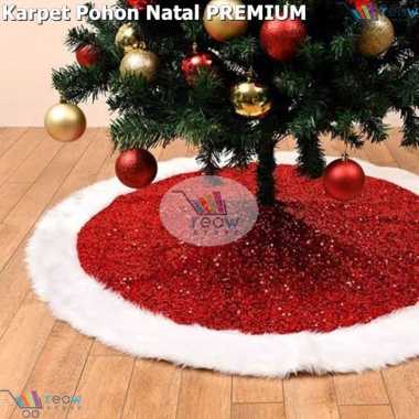 PREMIUM Karpet Salju Blanket Tatakan Pohon Natal Merry Christmas Tree 120cm