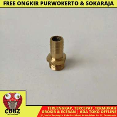 1/2 INCH X 5/8 INCH / NM NEPEL ADAPTER SELANG AIR KOMPRESOR KUNINGAN