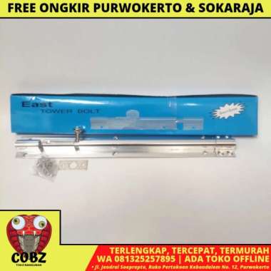 12 IN / EAST Grendel Kunci Slot Pintu Jendela Stainless