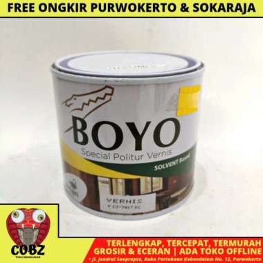 BOYO CAT KAYU PLITUR POLITUR VERNIS TRANSPARAN 1/2 KG PER KALENG