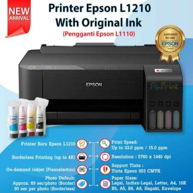 Terlaris Printer Epson L1210 Pengganti Epson L1110 Baru Tanpa Tinta