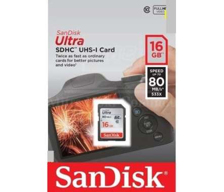 SD CARD SANDISK 16GB SD CARD SANDISK ULTRA 16GB 80MBPS SDSDUNC
