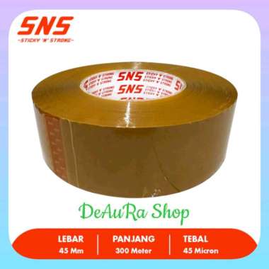 Lakban SNS Bening/Coklat Jumbo 500 Yard 300m 300m Eco Coklat