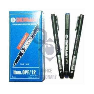 Spidol Permanent Snowman Kecil OHP Marker OPF / OPM Hitam OPM Hitam