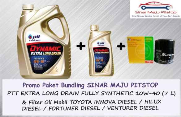 Paket Bundling Oli 7 Liter PTT DYNAMIC EXTRA LONG DRAIN 10W-40 Original & Filter TOYOTA INNOVA & VEN