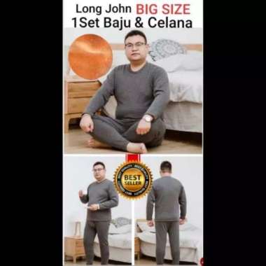 Verish Long John Pria Musim Dingin Big Size / long jhon / longjon / longjohn 03 4XL Hitam