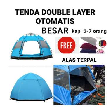 Verish Tenda Camping 6-7 Orang Double Layer 06 Orange