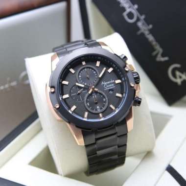 Jam Tangan Pria Alexandre Christie AC 6583 Rantai Original Garansi Resmi 1 Tahun ROSEGOLD BLACK
