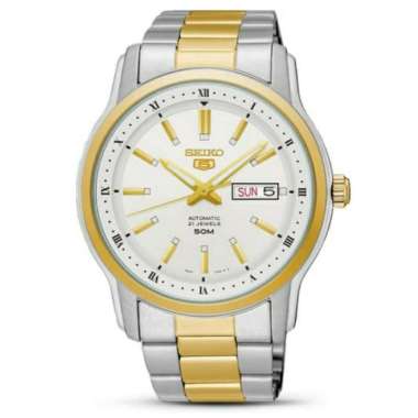JAM TANGAN PRIA SEIKO 5 SNKP14K1 SILVER COMBI ORIGINAL