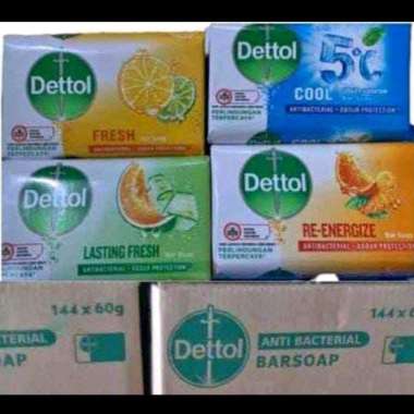 Detol / Dettol Sabun Mandi Batang Anti Bakteri 60gr/dus isi 144 pcs Cool