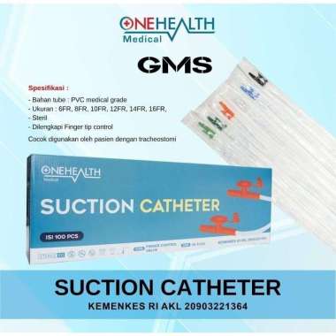 Suction Catheter Onehealth Dilengkapi Finger Tip Control FR 10