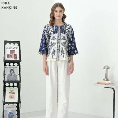 Evercloth Pika Kancing Jaket Batik Wanita Outer Rompi Wanita XL