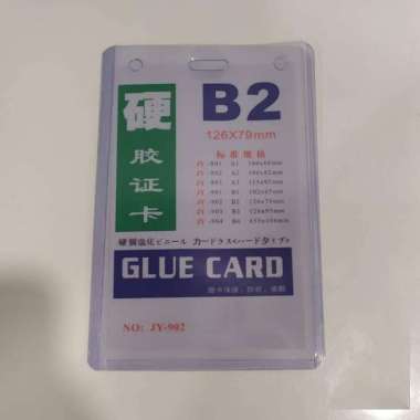 Name Tag / Tempat ID Card Portrait Berdiri Super Clear - Glue Card B2