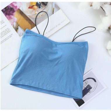 Bra Tank Top Bra Kaos Bra Sport Bra Fashion Bra Tanpa Kawat #11 Biru Muda