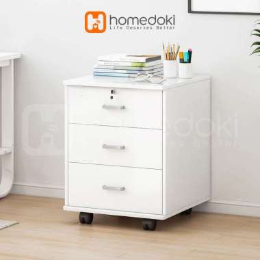 Homedoki Lemari Laci Penyimpanan / Nakas Ruang Kerja / Nakas Meja Kamar Tidur / Meja Nakas Minimalis