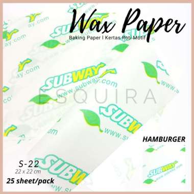 Kertas Roti 25 Pcs / Korean Bento Cake Baking Paper / S-22 Subway