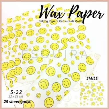 Kertas Roti 25 Pcs / Korean Bento Cake Baking Paper / S-22 Smile