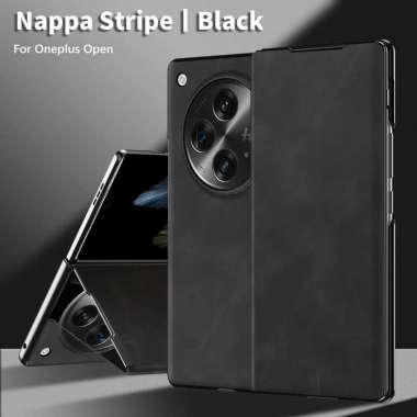 CASING OPPO FIND N3 FOLD CASE OPPO FIND N3 FOLD FLIP LEATHER N3 FOLD HITAM