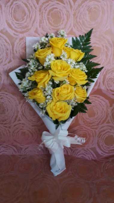 Buket Bunga mawar kuning asli | Hand bouquet | Bunga buket wisuda