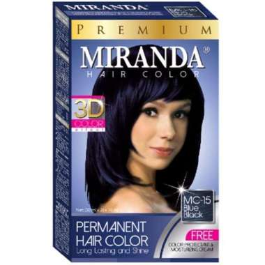 MIRANDA Permanent Hair Color Premium Cat Warna Pewarna Rambut mc-15 blueblack
