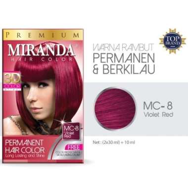 MIRANDA Permanent Hair Color Premium Cat Warna Pewarna Rambut mc-8 violetred