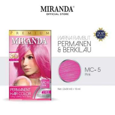 MIRANDA Permanent Hair Color Premium Cat Warna Pewarna Rambut mc-5 pink