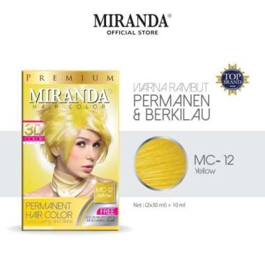 MIRANDA Permanent Hair Color Premium Cat Warna Pewarna Rambut mc-12 yellow