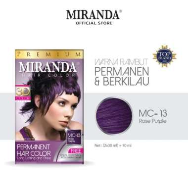 MIRANDA Permanent Hair Color Premium Cat Warna Pewarna Rambut mc-13 rosepurpl